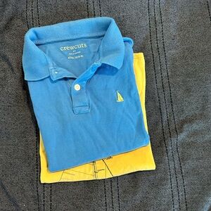JCrew Kids/Boys, 2 Shirts - Blue Polo Shirt & Yellow Sailing Tshirt
